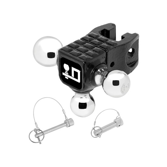 63075 Draw-Tite Trailer Hitch Ball Mount Accessory Adjustable Tri-Ball 14000 lbs. Capacity Black Reese Rotating Triple Trailer Hitch Ball Mount Head Unit Only w/ Step 1-7/8” (2K rating), 2” (10K GTW), and 2-5/16” (14K GTW) Hitch balls