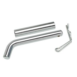 Trailer Hitch Lock Tongue Tow Receiver Bent Pin 5/8" for 3" Sq. Class V Receivers, 4" Span, Sleeved to 3/4"  Trailer Hitch Lock Tongue Tow Receiver Bent Pin 5/8" for 3" Sq. Class V Receivers, 4" Span, Sleeved to 3/4"