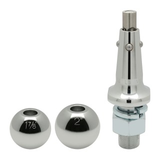 63802 Draw-Tite Interchangeable Trailer Hitch Ball 8000 lbs. Capacity Chrome Interchangeable Trailer Hitch Ball 1" Shank 1-7/8" and 2" Balls 8000 lbs. Tow