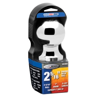 63908 Draw-Tite Trailer Hitch Ball 2-5/16 inch Diameter 7500 lbs. Capacity Chrome Packaged Trailer Hitch Ball 2-5/16" x 1" x 2-1/8" 7500 lbs. Chrome Tow Ball