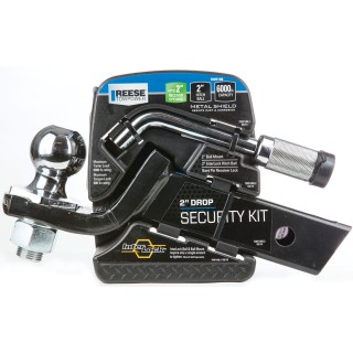 7005100 Reese Towpower Interlock Trailer Hitch Ball Mount Security Kit 6000 lbs. Capacity Fits 2 inch Receiver 2 inch Drop Black Reese Interlock Trailer Tow Starter Kit w/ Lock Pin 2" Drop 3/4" Rise w/ 2 Inch Chrome Towing Ball 6,000 Lbs Fits 2" Hitch Opening