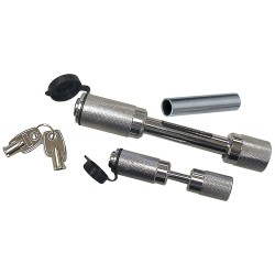 Reese Chrome Trailer Tow Hitch Receiver Pin and Coupler Tongue Combo Lock Barrel Style w/ 2 Keys For Use with Class 1 2 3 and 4 Hitches Reese Chrome Trailer Tow Hitch Receiver Pin and Coupler Tongue Combo Lock Barrel Style w/ 2 Keys For Use with Class 1 2 3 and 4 Hitches