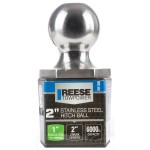 7011300 Reese Towpower Interlock Trailer Hitch Ball 2 inch Diameter 6000 lbs. Capacity Stainless Steel Reese 2" 6,000 lbs Stainless Steel InterLock Trailer Hitch Tow Ball 1" Shank Diameter x 2" Shank Length