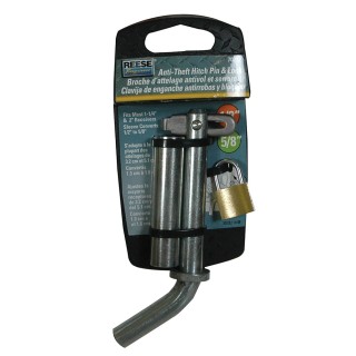 7021200 Reese Trailer Hitch Bent Pin w/ Brass Padlock Tongue Tow Receiver 1/2" and 5/8" 2" and 1-1/4" Receivers Reese Trailer Hitch Bent Pin w/ Brass Padlock Tongue Tow Receiver 1/2" and 5/8" For 2" and 1-1/4" Receivers