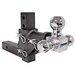 Reese 10K Adjustable Chrome Triple Ball Trailer Hitch Ball Mount Fits 2" Tow Receiver 7" Drop or Rise 1-7/8" 2" and 2-5/16" Balls Reese 10K Adjustable Chrome Triple Ball Trailer Hitch Ball Mount Fits 2" Tow Receiver 7" Drop or Rise 1-7/8" 2" and 2-5/16" Balls