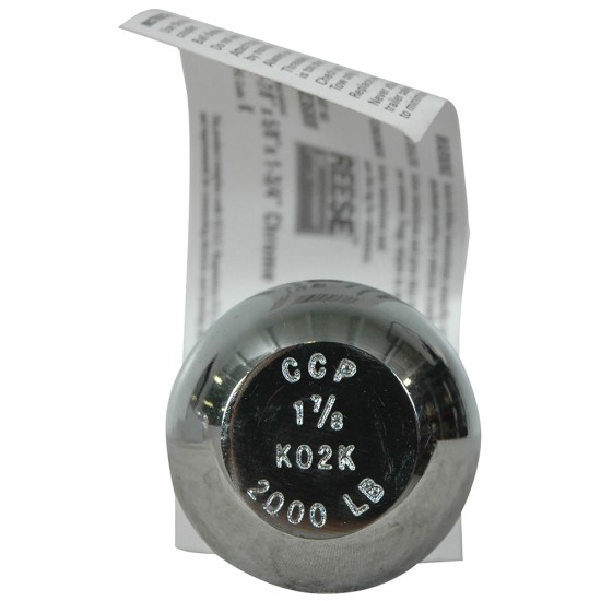 7036800 Reese Towpower Trailer Hitch Ball 1-7/8 inch Diameter 2000 lbs. Capacity Chrome Reese Lawn Tractor 1-7/8" 2,000 lbs Trailer Hitch Tow Ball 5/8" Shank Diameter x 1-3/4" Shank Length Chrome