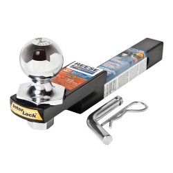 Reese Interlock Class 2 Trailer Tow Starter Kit 1/1/4" Drop 3/4" Rise w/ 2 Inch Chrome Towing Ball 3,500 Lbs Fits 1-1/4" Hitch Opening