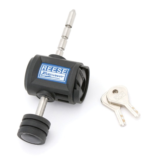 7057330 Reese Towpower Trailer Hitch Coupler Lock Adjustable Stainless Steel Reese Adjustable Trailer Tow Hitch Coupler Tongue Lock Fits Most Couplers w/ 2 Keys 3/16" Pin Diameter Easy Access Adjusts from 5/8" to 3" Packaged
