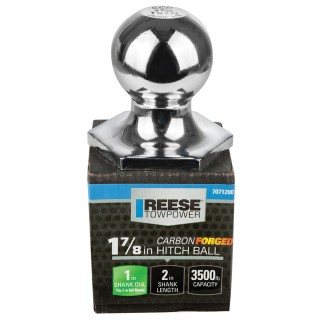7071200 Reese Towpower Interlock Trailer Hitch Ball 1-7/8 inch Diameter 3500 lbs. Capacity Chrome Reese 1-7/8" 3,500 lbs InterLock Trailer Hitch Tow Ball 1" Shank Diameter x 2" Shank Length Chrome