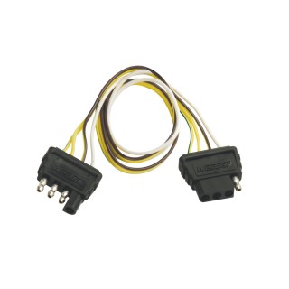 707254 Wesbar Trailer Wiring Connector 4-Way Flat Extension 2 ft. Length Wire 4-Flat Wiring Harness Tow Plug Kit Extension Harness, 2 ft Long