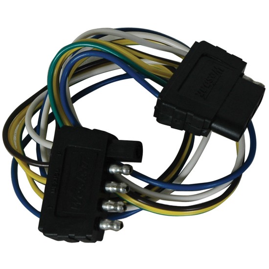 707255 Wesbar Trailer Wiring Connector 5-Way Extension 24 inch Length Wire 5-Flat Plug Loop 24" Long, Car & Trailer End Wiring Harness