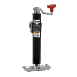 Reese 5K Pipe Mount Swivel Trailer Jack 10" Lift Zinc Inner and Black Powdercoat Outer Tube Topwind Round Jack Corrosion Resistant 5 Year Warranty