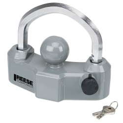Reese Universal Ratchet Design Heavy Duty Adjustable Trailer Tow Hitch Coupler Tongue Lock Fits 1-7/8 In 2 In and 2-5/16 In. Ball Couplers 6 Locking Positions