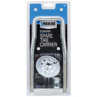 74247 Reese Towpower Trailer Spare Tire Carrier Economy Reese Economy Trailer Spare Tire Carrier Mount Rack Heavy Duty Zinc Plated Fits 8" 9" 12" 13" 14" and 15" Wheels w/ 4 or 5 Lugs