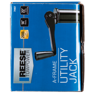 Reese 2K A-Frame Trailer Jack with Footplate Reese 2K A-Frame Trailer Jack with Footplate, Black Powdercoat, Topwind