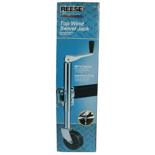 Reese 600 lbs Zinc Trailer Jack 6" Wheel Reese 600 lbs Trailer Jack with 6 Inch Wheel, Zinc, for Marine and Boat Use