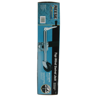 Reese 600 lbs Zinc Trailer Jack 6" Wheel Reese 600 lbs Trailer Jack with 6 Inch Wheel, Zinc, for Marine and Boat Use