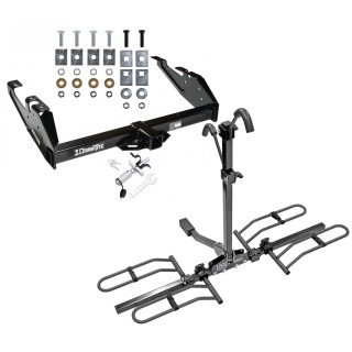 Trailer Tow Hitch For 88-00 Chevy GMC C/K Series Pickup Platform Style 2 Bike Rack w/ Anti Rattle Hitch Lock