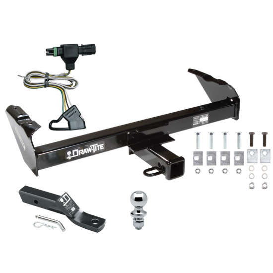 Custom Fit Trailer Hitch Wiring Harness (Plug & Play) 2" Drop Ball-Mount w/ Pin/Clip 1-7/8" Chrome Ball Installation Hardware Installation Instructions 75034 118312 23 63816 Draw-Tite Trailer Tow Hitch 85-86 88-91 Chevy GMC C/K Pickup Compl Trailer Tow Hitch For 85-86 88-91 Chevy GMC C/K Pickup Complete Package w/ Wiring and 1-7/8" Ball