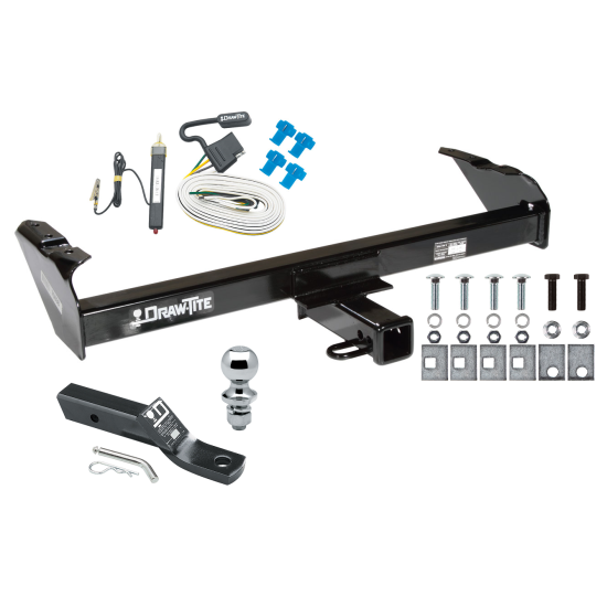Custom Fit Trailer Hitch Wiring Harness (Requires Splicing) 2" Drop Ball-Mount w/ Pin/Clip 1-7/8" Chrome Ball Installation Hardware Installation Instructions 75038 20252 23 63816 Draw-Tite Trailer Tow Hitch 68-85 Dodge Pickup 78- Bronco 75-79 F1 Trailer Tow Hitch For 68-85 Dodge Pickup 78-96 Ford Bronco 75-79 F100/250/350 PKG w/ Wiring and 1-7/8" Ball