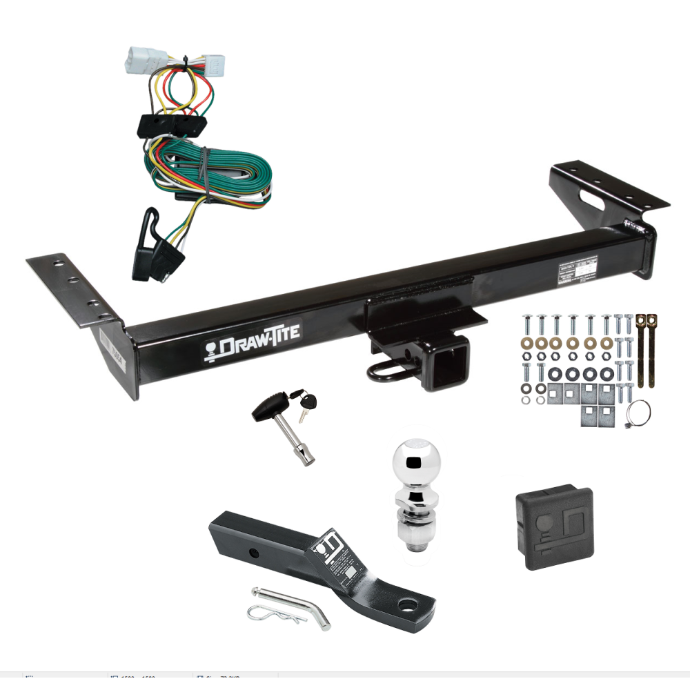 Custom Fit Trailer Hitch Wiring Harness (Plug & Play) 2" Drop Ball-Mount w/ Pin/Clip 2" Chrome Ball Security Lock Pin Rubber Hitch Plug Cover Installation Hardware Installation Instructions 75054 118354 23 63845 580407 7010 Draw-Tite Trailer Trailer Tow Hitch For 97-01 Jeep Cherokee Deluxe Package Wiring 2" Ball and Lock