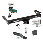 Custom Fit Trailer Hitch Wiring Harness (Plug & Play) 2" Drop Ball-Mount w/ Pin/Clip 2" Chrome Ball Security Lock Pin Rubber Hitch Plug Cover Installation Hardware Installation Instructions 75054 118354 23 63845 580407 7010 Draw-Tite Trailer Trailer Tow Hitch For 97-01 Jeep Cherokee Deluxe Package Wiring 2" Ball and Lock