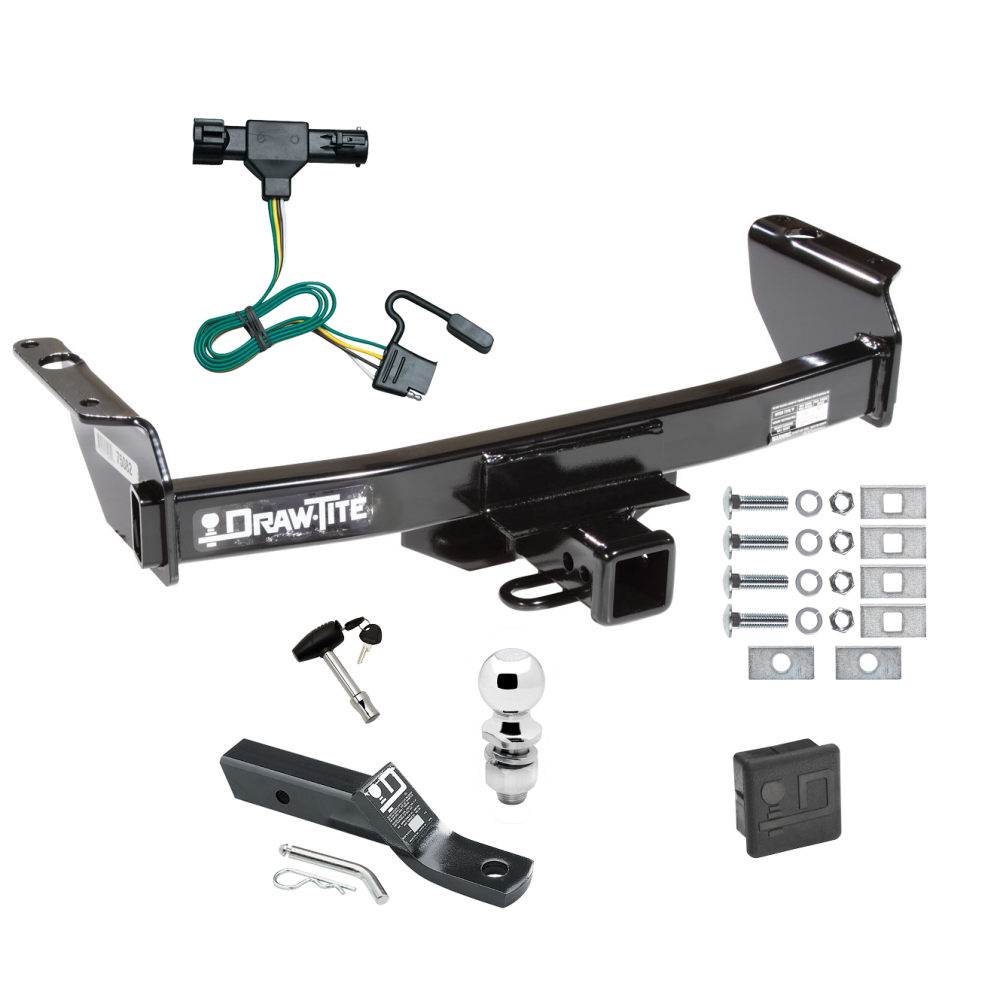 Custom Fit Trailer Hitch Wiring Harness (Plug & Play) 2" Drop Ball-Mount w/ Pin/Clip 2" Chrome Ball Security Lock Pin Rubber Hitch Plug Cover Installation Hardware Installation Instructions 75082 118314 23 63845 580407 7010 Draw-Tite Trailer Trailer Tow Hitch For 86-92 Ford Ranger Except GT Deluxe Package Wiring 2" Ball and Lock