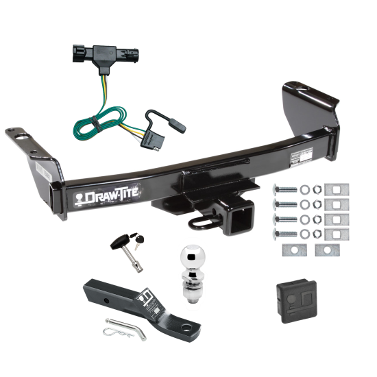 Custom Fit Trailer Hitch Wiring Harness (Plug & Play) 2" Drop Ball-Mount w/ Pin/Clip 2" Chrome Ball Security Lock Pin Rubber Hitch Plug Cover Installation Hardware Installation Instructions 75082 118314 23 63845 580407 7010 Draw-Tite Trailer Trailer Tow Hitch For 86-92 Ford Ranger Except GT Deluxe Package Wiring 2" Ball and Lock