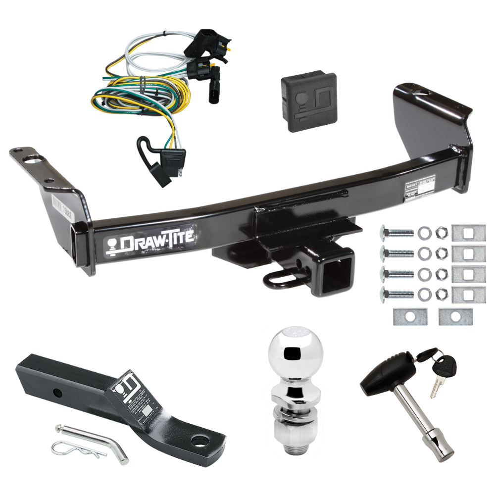 Custom Fit Trailer Hitch Wiring Harness (Plug & Play) 2" Drop Ball-Mount w/ Pin/Clip 2" Chrome Ball Security Lock Pin Rubber Hitch Plug Cover Installation Hardware Installation Instructions 75082 118344 23 63845 580407 7010 Draw-Tite Trailer Trailer Tow Hitch For 00-03 Ford Ranger Deluxe Package Wiring 2" Ball and Lock