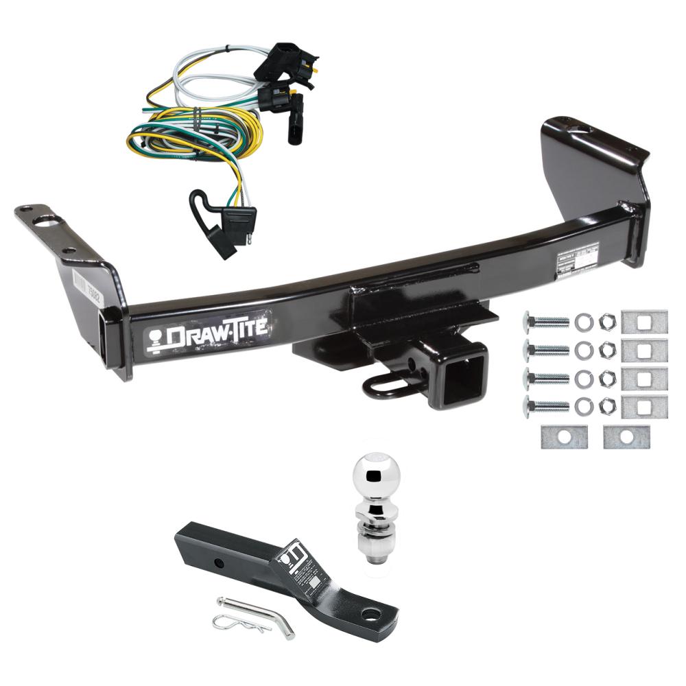 Custom Fit Trailer Hitch Wiring Harness (Plug & Play) 2" Drop Ball-Mount w/ Pin/Clip 2" Chrome Ball Installation Hardware Installation Instructions 75082 118344 23 63845 Draw-Tite Trailer Tow Hitch 00-03 Ranger Complete Package Wiring and 2 Trailer Tow Hitch For 00-03 Ford Ranger Complete Package w/ Wiring and 2" Ball
