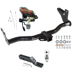 Trailer Tow Hitch For 98-04 Isuzu Rodeo 98-02 Honda Passport w/Under Vehicle Spare w/ Wiring and 2" Ball