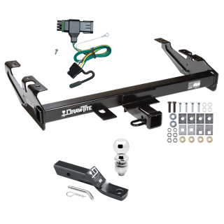 Custom Fit Trailer Hitch Wiring Harness (Plug & Play) 2" Drop Ball-Mount w/ Pin/Clip 2" Chrome Ball Installation Hardware Installation Instructions 75099 118315 23 63845 Draw-Tite Trailer Tow Hitch 88-00 Chevy GMC C1500 C2500 C3500 K1500 K2 Trailer Tow Hitch For 88-00 Chevy GMC C1500 C2500 C3500 K1500 K2500 K3500 PKG w/ Wiring and 2" Ball