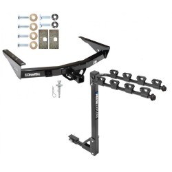 Trailer Tow Hitch w/ 4 Bike Rack For 00-06 Toyota Tundra without Factory Towable Bumper tilt away adult or child arms fold down carrier  Trailer Tow Hitch w/ 4 Bike Rack For 00-06 Toyota Tundra without Factory Towable Bumper tilt away adult or child arms fold down carrier