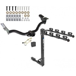 Trailer Tow Hitch w/ 4 Bike Rack For 01-04 Ford Escape Mazda Tribute tilt away adult or child arms fold down carrier w/ Lock and Cover