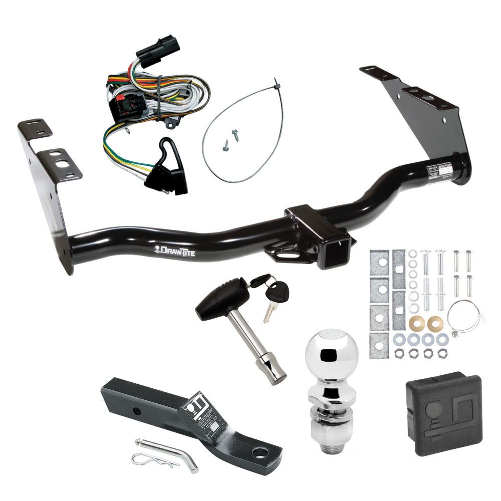 Trailer Tow Hitch For 01-03 Chrysler Town Country Voyager Dodge Grand Caravan PKG Wiring 2" Ball and Lock