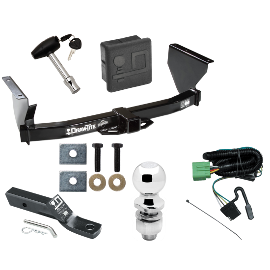 Custom Fit Trailer Hitch Wiring Harness (Plug & Play) 2" Drop Ball-Mount w/ Pin/Clip 2" Chrome Ball Security Lock Pin Rubber Hitch Plug Cover Installation Hardware Installation Instructions 75139 118369 23 63845 580407 7010 Draw-Tite Traile Trailer Tow Hitch For 99-04 Jeep Grand Cherokee Deluxe Package Wiring 2" Ball and Lock