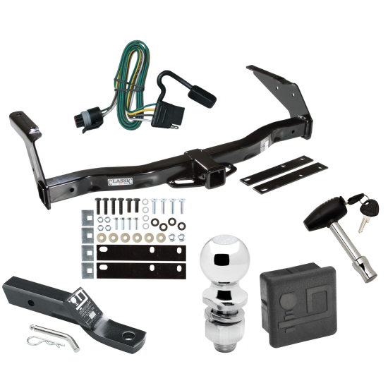 Custom Fit Trailer Hitch Wiring Harness (Plug & Play) 2" Drop Ball-Mount w/ Pin/Clip 2" Chrome Ball Security Lock Pin Rubber Hitch Plug Cover Installation Hardware Installation Instructions 75140 118328 23 63845 580407 7010 Draw-Tite Traile Trailer Tow Hitch For 93-98 Dodge Van B150 B1500 B250 B2500 B350 B3500 Deluxe Package Wiring 2" Ball and Lock