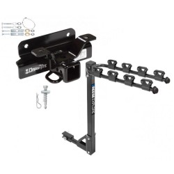 Trailer Tow Hitch w/ 4 Bike Rack For 03-09 Dodge Ram 1500 2500 3500 tilt away adult or child arms fold down carrier 
