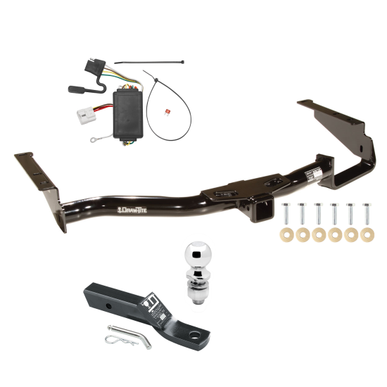 Custom Fit Trailer Hitch Wiring Harness (Plug & Play) 2" Drop Ball-Mount w/ Pin/Clip 2" Chrome Ball Installation Hardware Installation Instructions 75153 118248 23 63845 Draw-Tite Trailer Tow Hitch 04-07 Toyota Highlander Complete Package Wi Trailer Tow Hitch For 04-07 Toyota Highlander Complete Package w/ Wiring and 2" Ball