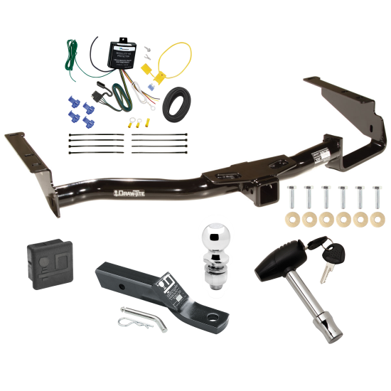 Custom Fit Trailer Hitch Wiring Harness (Requires Splicing) 2" Drop Ball-Mount w/ Pin/Clip 2" Chrome Ball Security Lock Pin Rubber Hitch Plug Cover Installation Hardware Installation Instructions 75153 119148 23 63845 580407 7010 Draw-Tite Trai Trailer Tow Hitch For 06-08 Lexus RX400h Deluxe Package Wiring 2" Ball and Lock