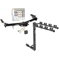 Trailer Tow Hitch w/ 4 Bike Rack For 03-09 Lexus GX470 Toyota 4Runner tilt away adult or child arms fold down carrier w/ Lock and Cover