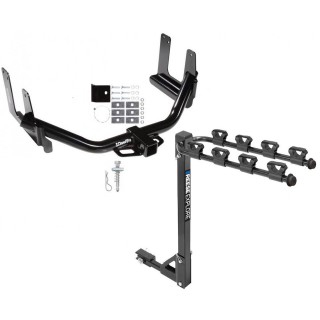 Trailer Tow Hitch w/ 4 Bike Rack For 04-06 Ford F-150 Lincoln Mark LT tilt away adult or child arms fold down carrier