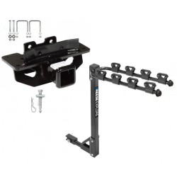 Trailer Tow Hitch w/ 4 Bike Rack For 04-09 Chrysler Aspen Dodge Durango tilt away adult or child arms fold down carrier Trailer Tow Hitch w/ 4 Bike Rack For 04-09 Chrysler Aspen Dodge Durango tilt away adult or child arms fold down carrier