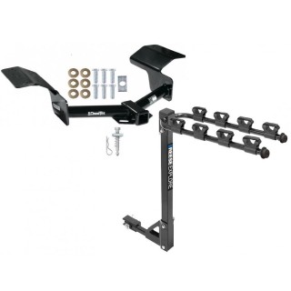 Trailer Tow Hitch w/ 4 Bike Rack For 04-09 Cadillac SRX tilt away adult or child arms fold down carrier