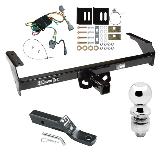 Custom Fit Trailer Hitch Wiring Harness (Plug & Play) 2" Drop Ball-Mount w/ Pin/Clip 2" Chrome Ball Installation Hardware Installation Instructions 75186 118362 23 63845 Draw-Tite Trailer Tow Hitch 98-04 Nissan Frontier Complete Package Wir Trailer Tow Hitch For 98-04 Nissan Frontier Complete Package w/ Wiring and 2" Ball