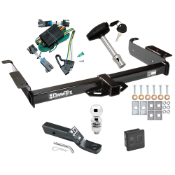 Trailer Tow Hitch For 00-02 Chevy Express GMC Savana 1500 2500 3500 Deluxe Package Wiring 2" Ball and Lock