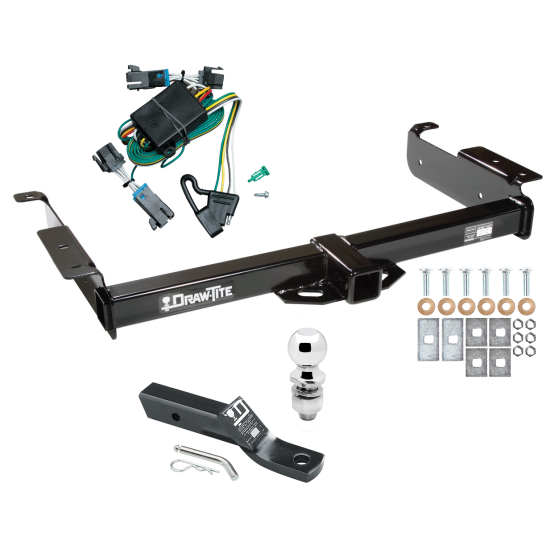 Custom Fit Trailer Hitch Wiring Harness (Plug & Play) 2" Drop Ball-Mount w/ Pin/Clip 2" Chrome Ball Installation Hardware Installation Instructions 75189 118377 23 63845 Draw-Tite Trailer Tow Hitch 00-02 Chevy Express GMC Savana 1500 2500 35 Trailer Tow Hitch For 00-02 Chevy Express GMC Savana 1500 2500 3500 Complete Package w/ Wiring and 2" Ball
