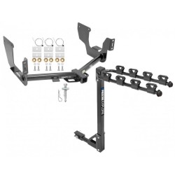 Trailer Tow Hitch w/ 4 Bike Rack For 15-21 Ford F-150 Raptor tilt away adult or child arms fold down carrier