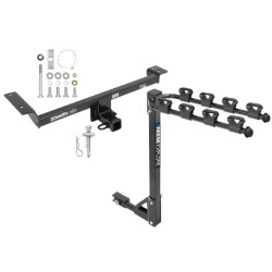 Trailer Tow Hitch w/ 4 Bike Rack For 12-19 Land Rover Range Rover Evoque tilt away adult or child arms fold down carrier