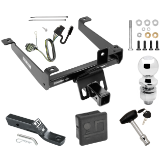 Custom Fit Trailer Hitch Wiring Harness (Plug & Play) 2" Drop Ball-Mount w/ Pin/Clip 2" Chrome Ball Security Lock Pin Rubber Hitch Plug Cover Installation Hardware Installation Instructions 75229 118681 23 63845 580407 7010 Draw-Tite Traile Trailer Tow Hitch For 14-21 Land Rover Range Rover Sport Except Diesel Deluxe Package Wiring 2" Ball and Lock
